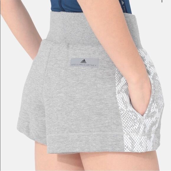 ADIDAS X STELLA MCCARTNEY | Gray Essentials Cotton Fleece Shorts Women’s Size L - Picture 1 of 12